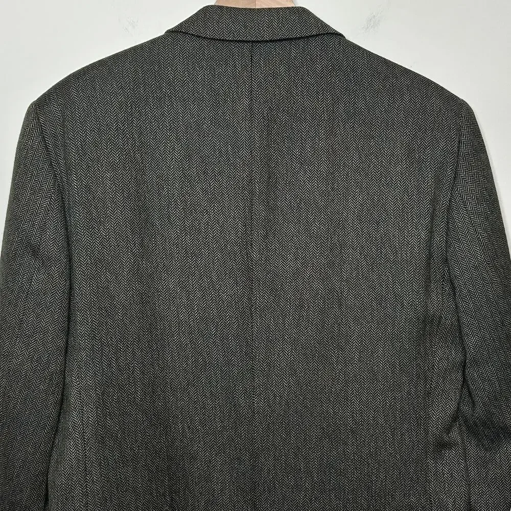 Jos. A. Bank 100% Wool Brown Herringbone Jacket Sport Coat 40R 2-Button Close
